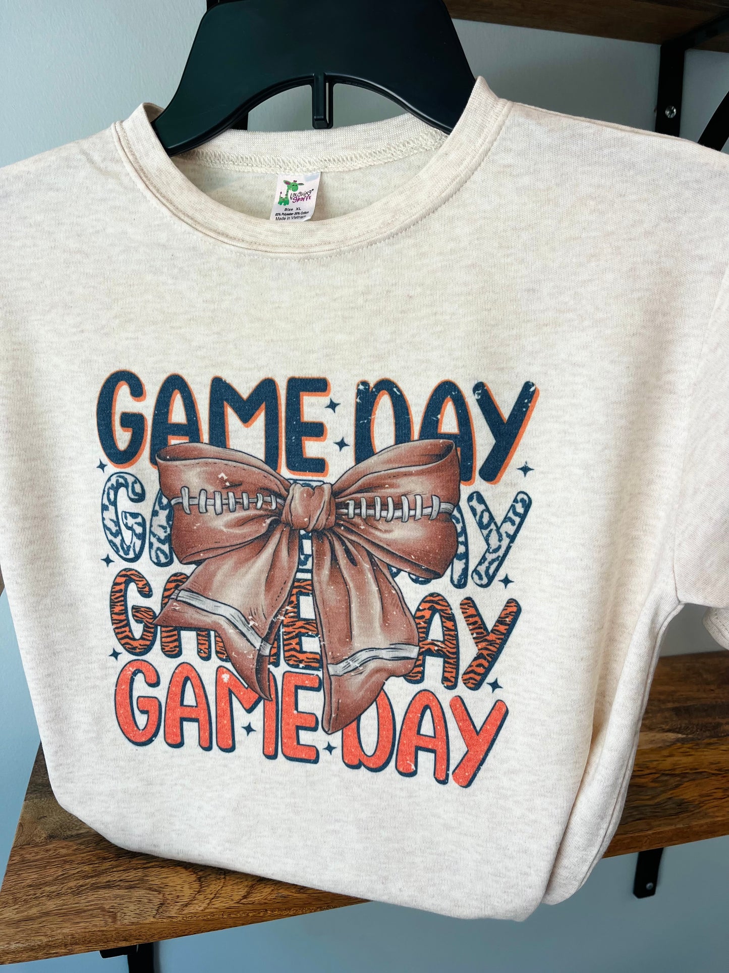 Game Day Football Bow - Blue