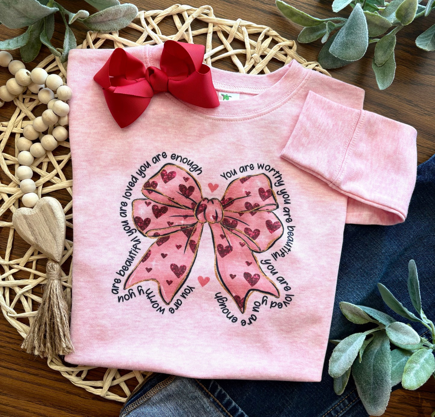 You Are Loved Valentine Bow