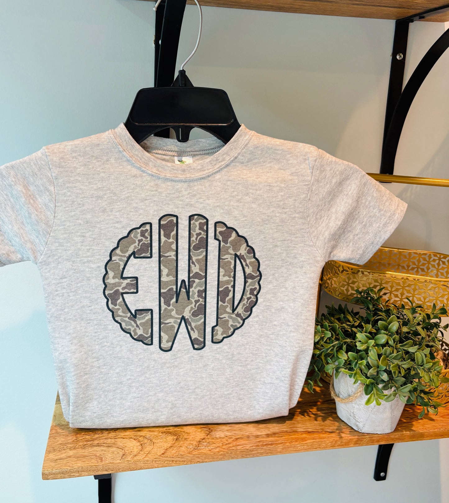 Camo Monogram on Grey