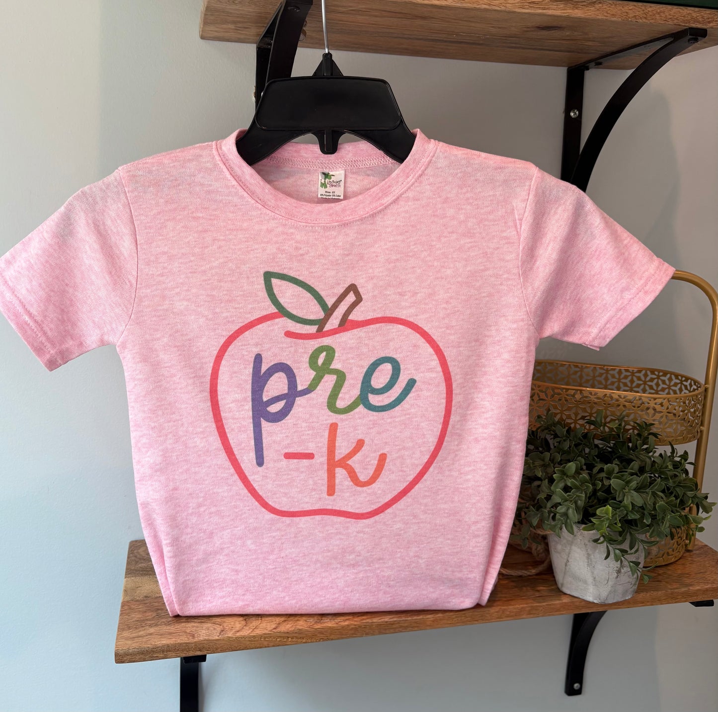 Neon Girlie School Apple - on Pink - Custom - Pre-K, Preschool, First Grade, Second Grade, Third Grade, Fourth Grade, Fifth Grade