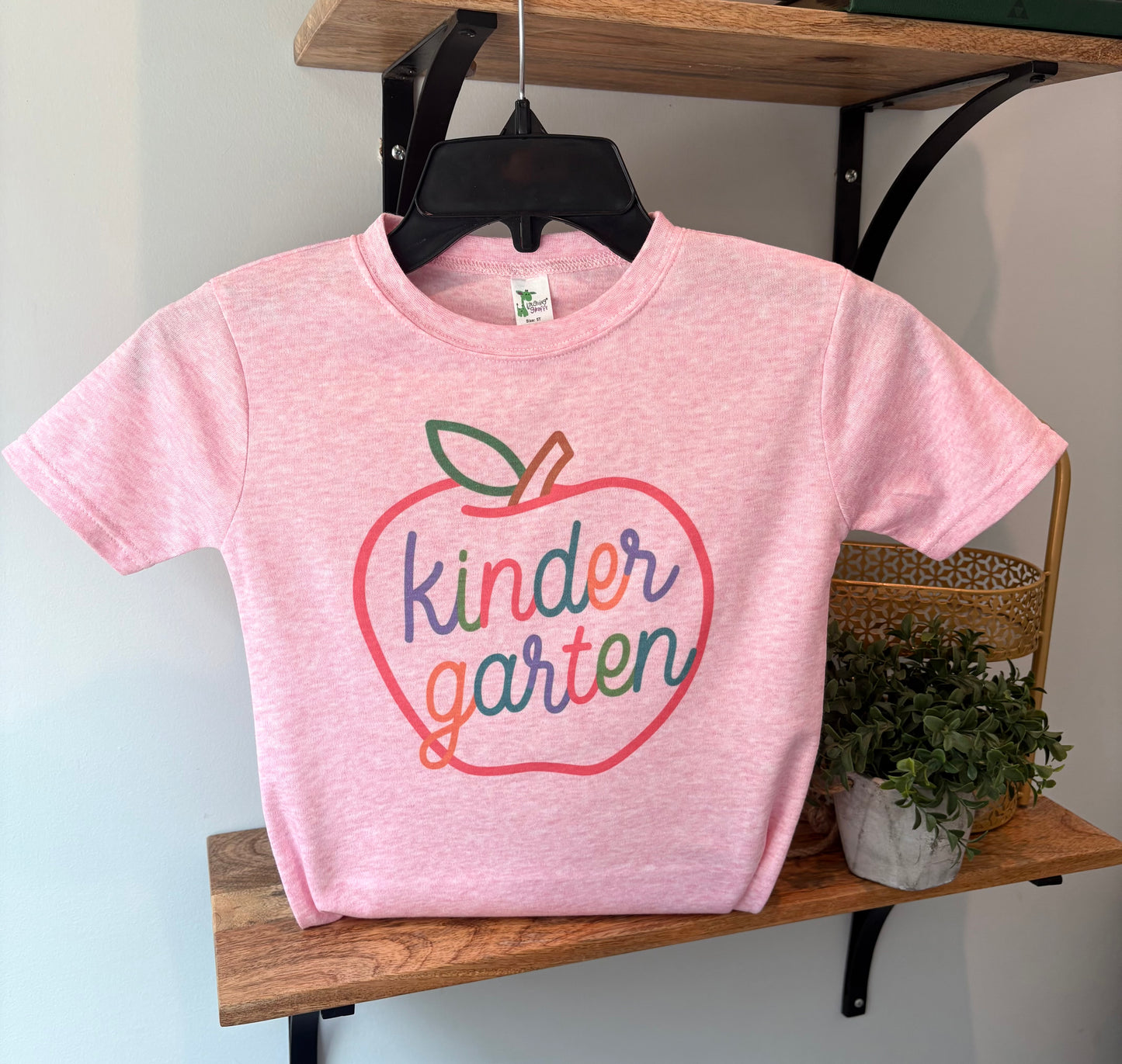 Neon Girlie School Apple - on Pink - Custom - Pre-K, Preschool, First Grade, Second Grade, Third Grade, Fourth Grade, Fifth Grade