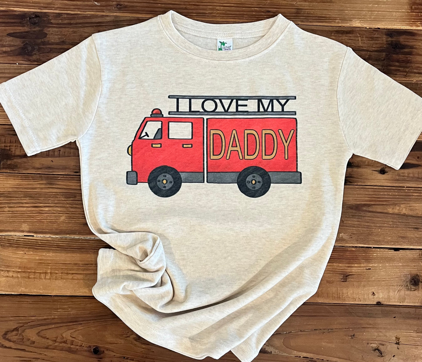 Firetruck - I love my Daddy on Oatmeal