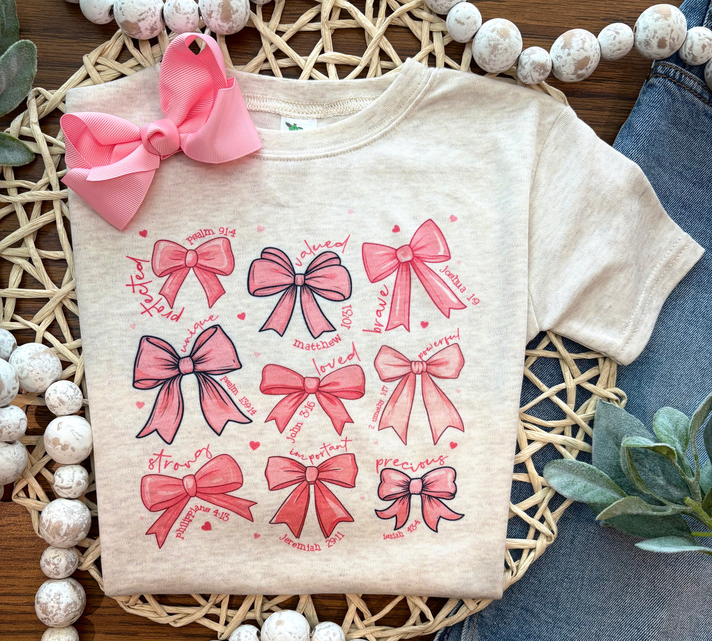 Scripture Bows on Oatmeal