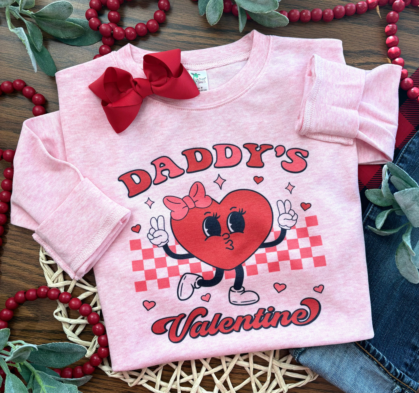 Daddys Valentine Cool Heart on Pink
