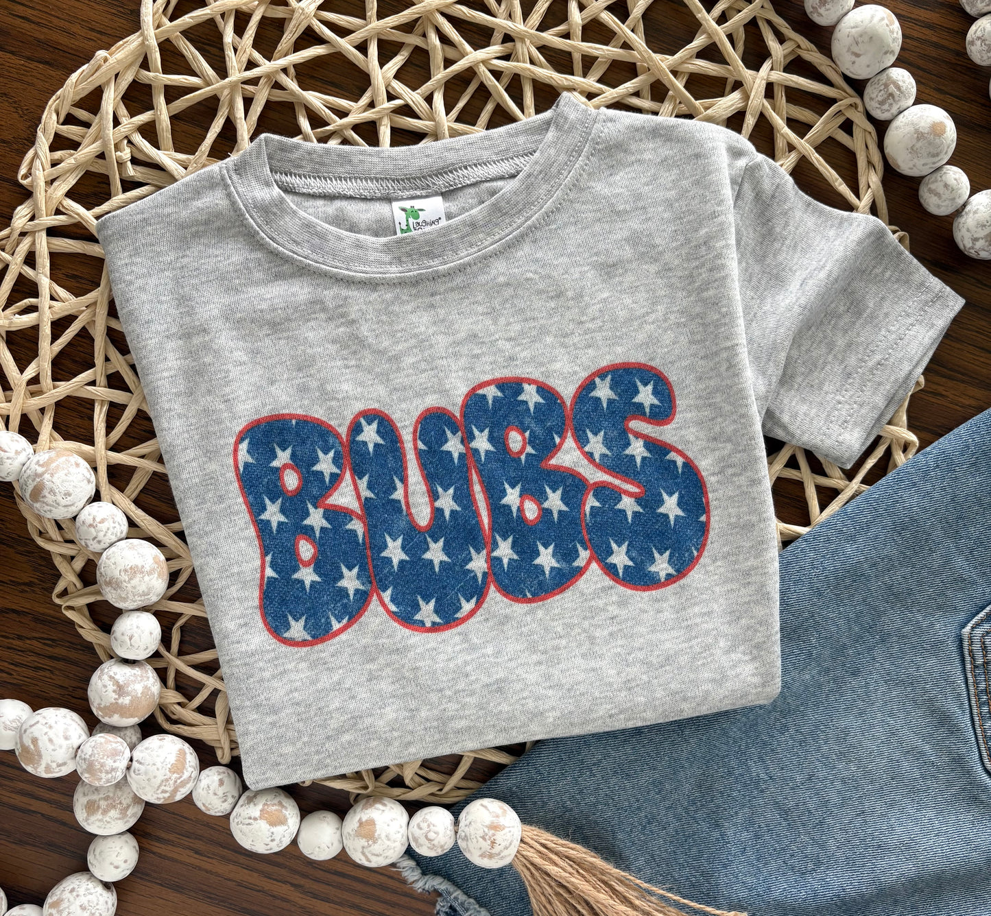 Blue Star Bubs on Grey