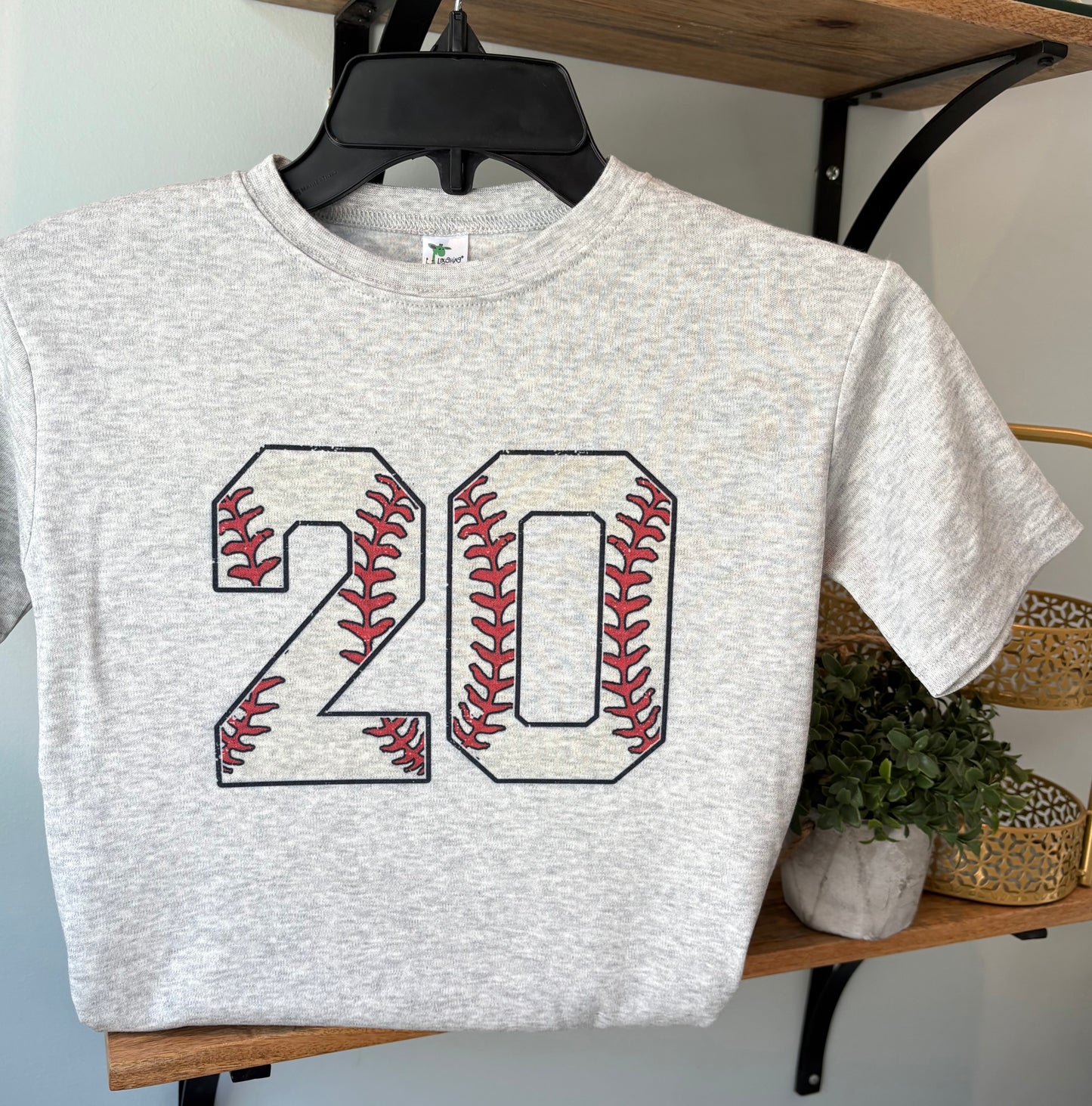 Baseball Numbers on Grey