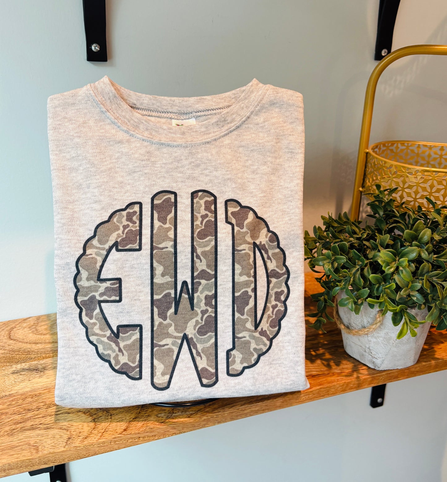 Camo Monogram on Grey