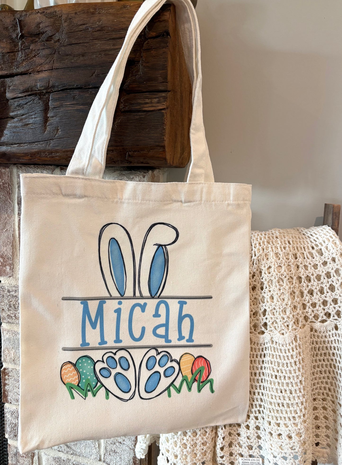 Boy Easter Tote Bag with Name