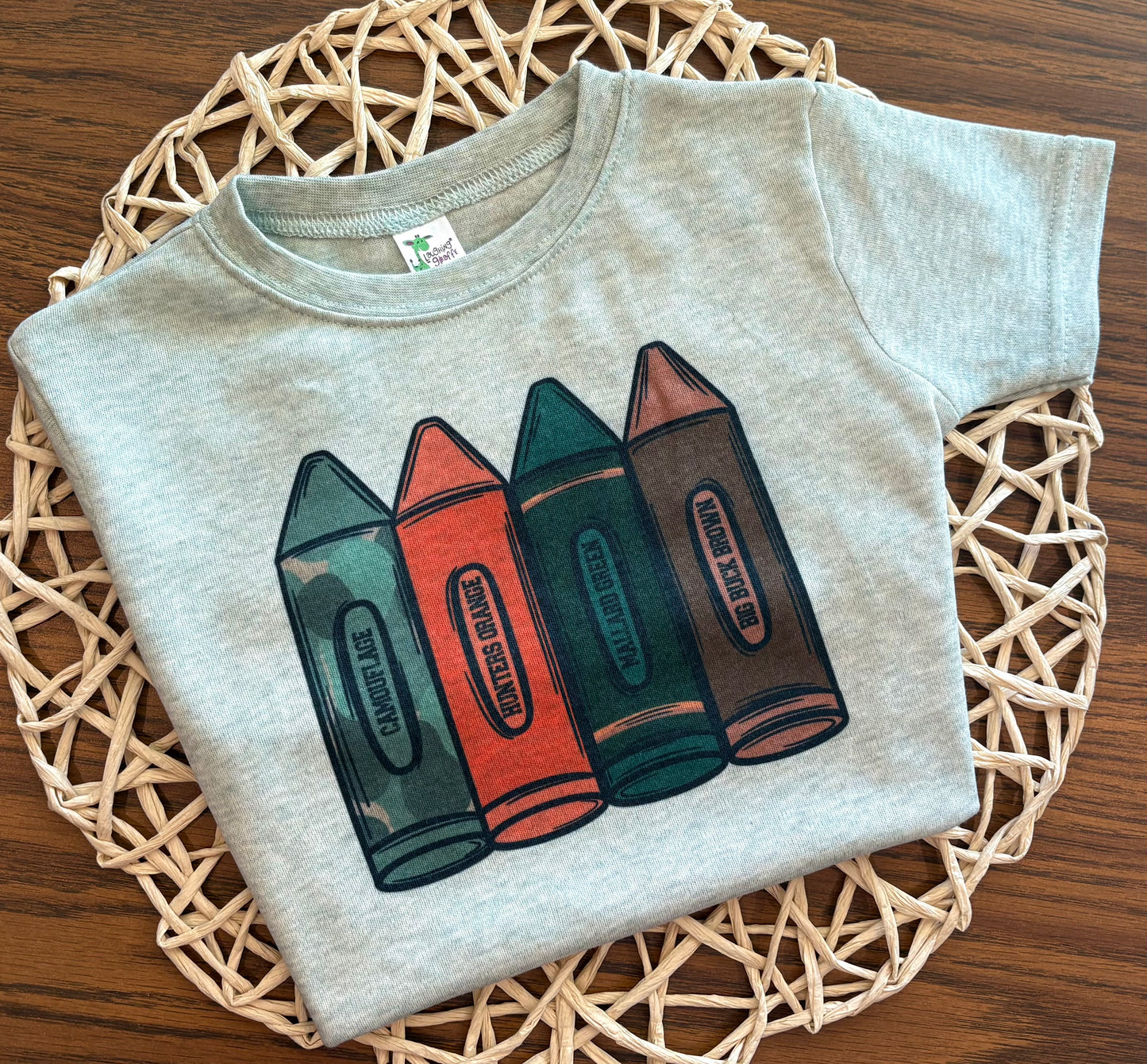 Hunting Crayons on Sage Green