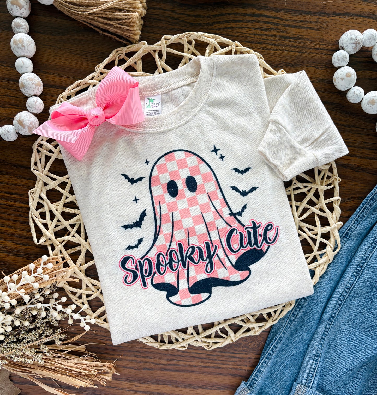 Light Pink Check Ghost with or without Personalization