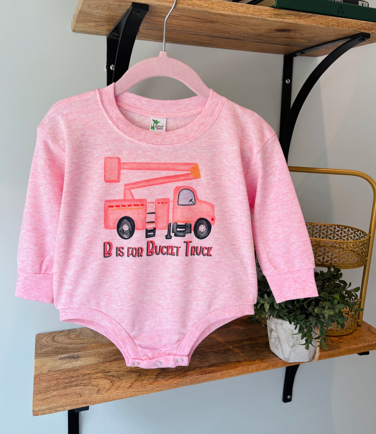B is for Bucket Truck on Pink