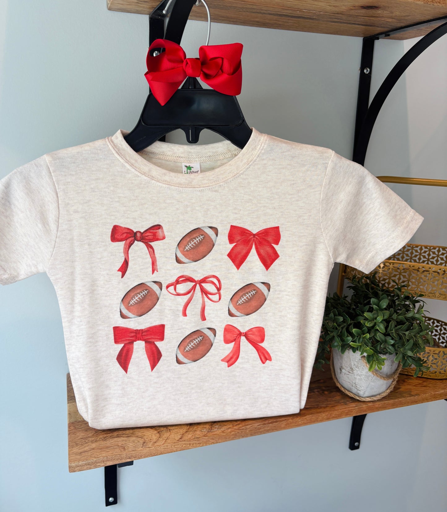 Red Bows Football Collage with or without Personalization