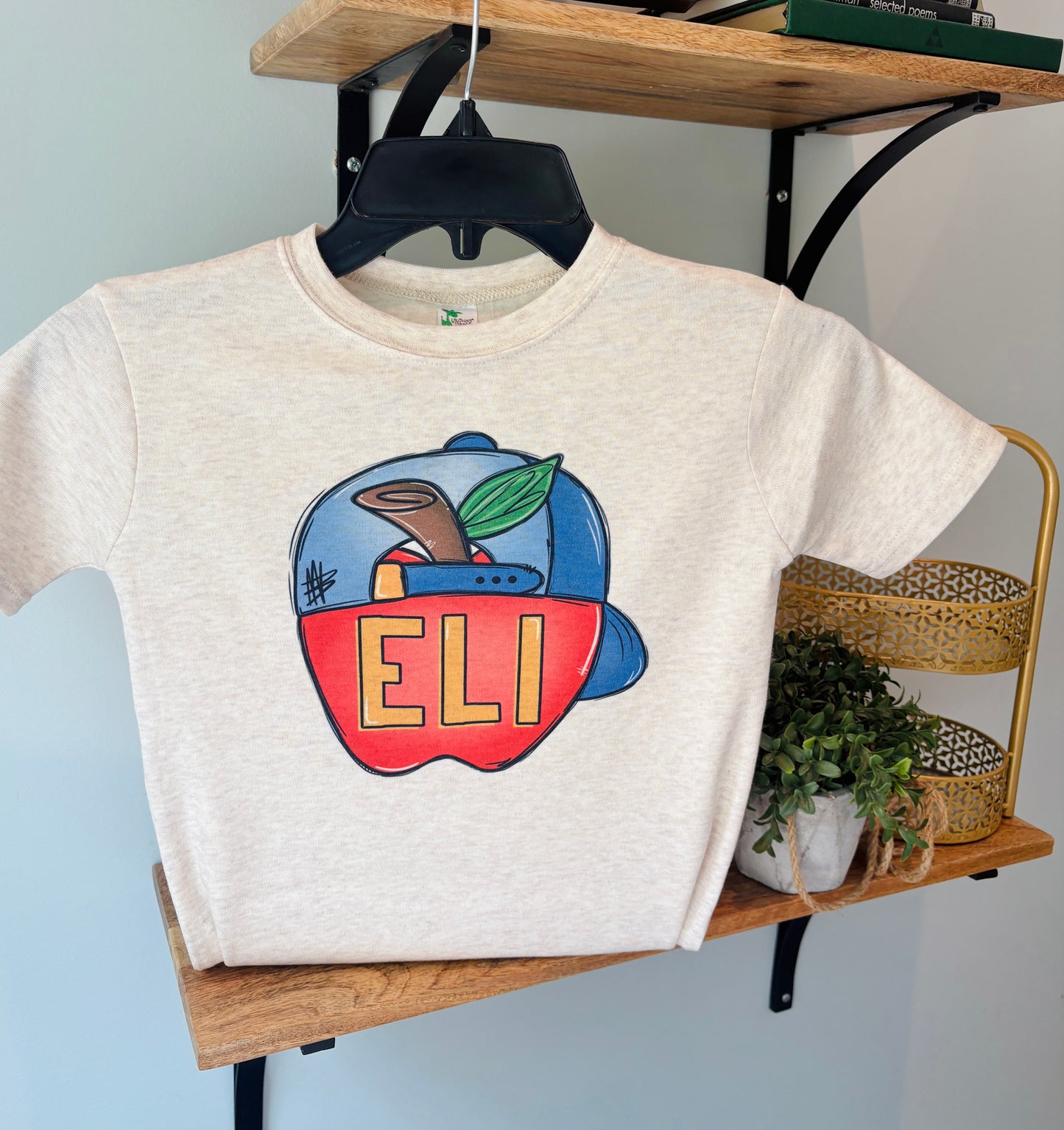 School Apple with Hat with or without Personalization
