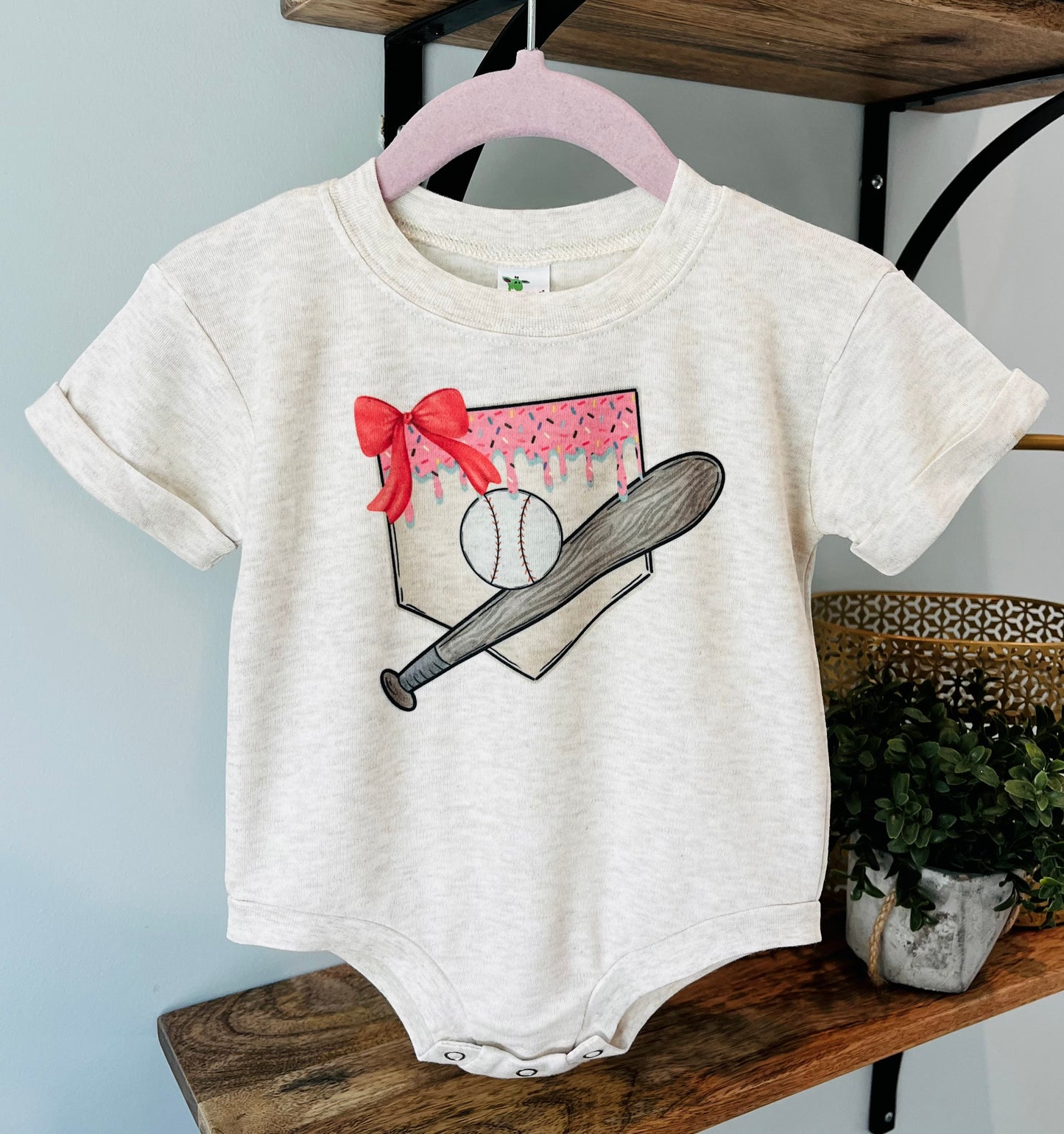 Baseball Pink Drip with Bow