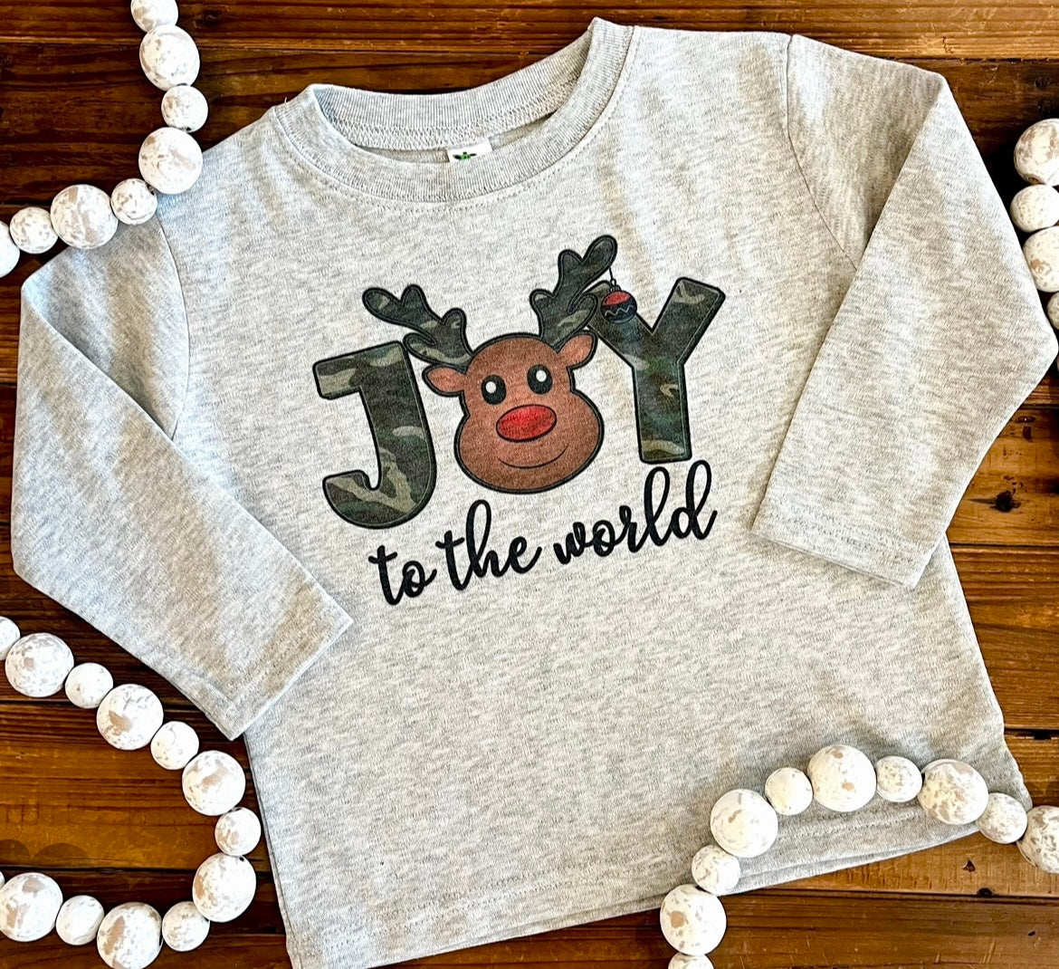 Joy Reindeer on Gray