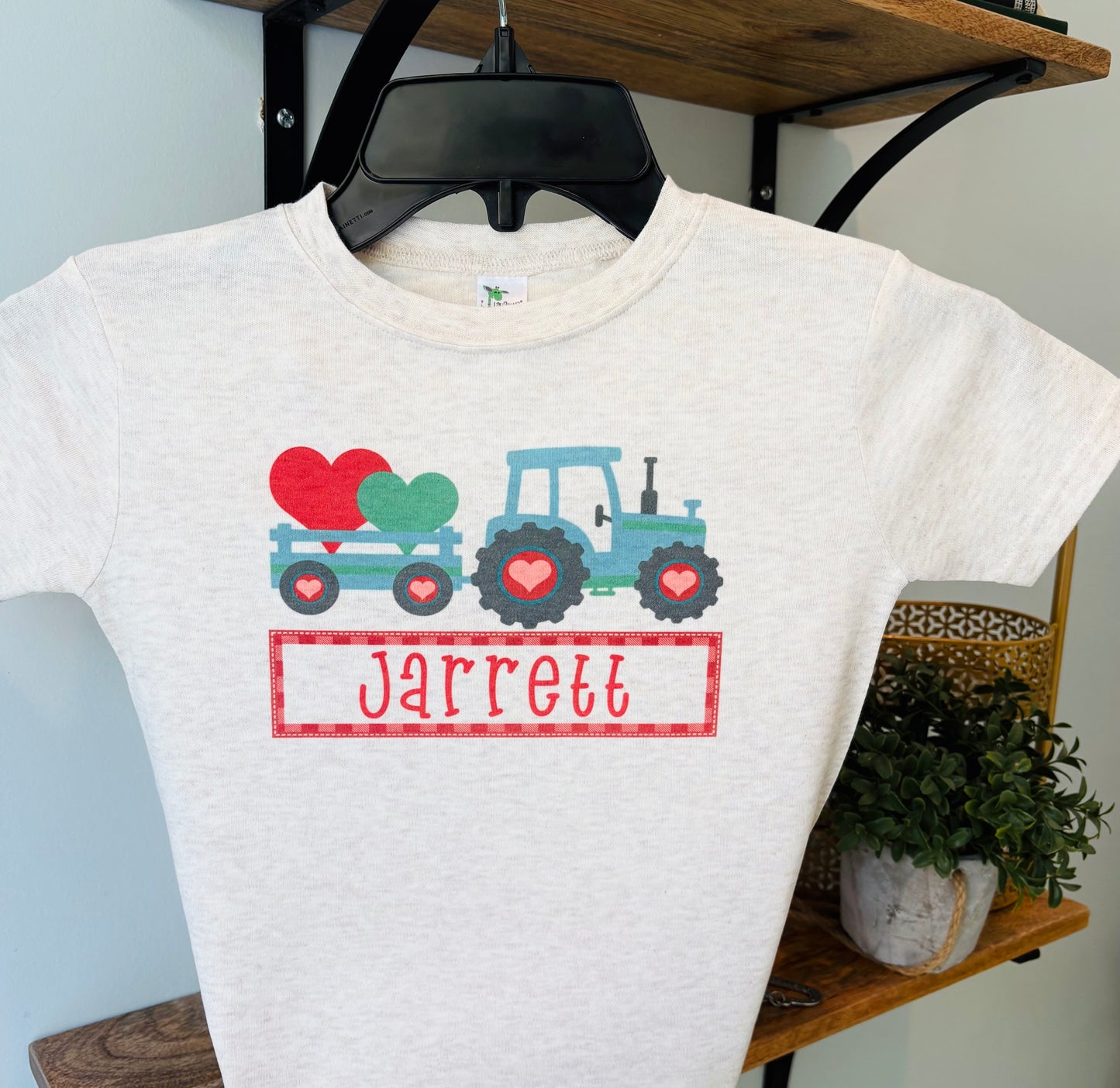 Valentine Tractor with Name