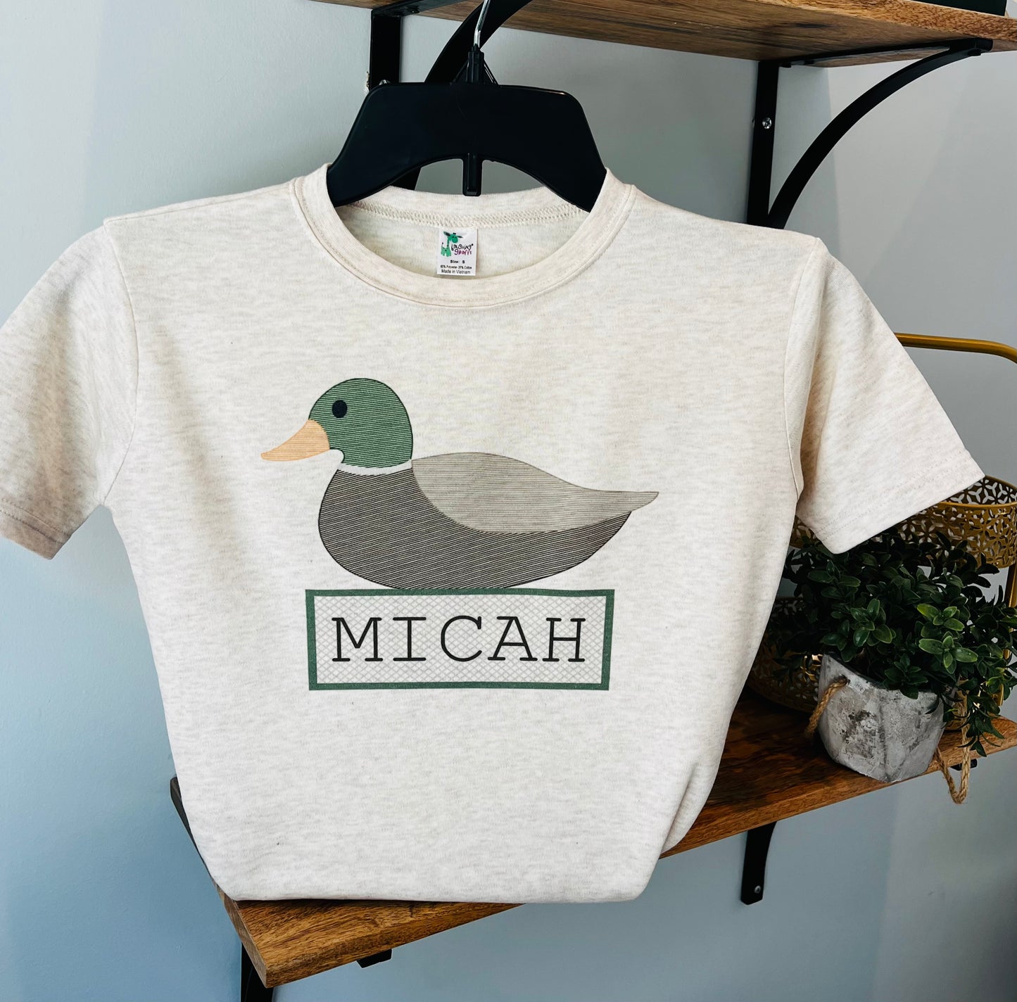 Faux Embroidery Mallard with Name