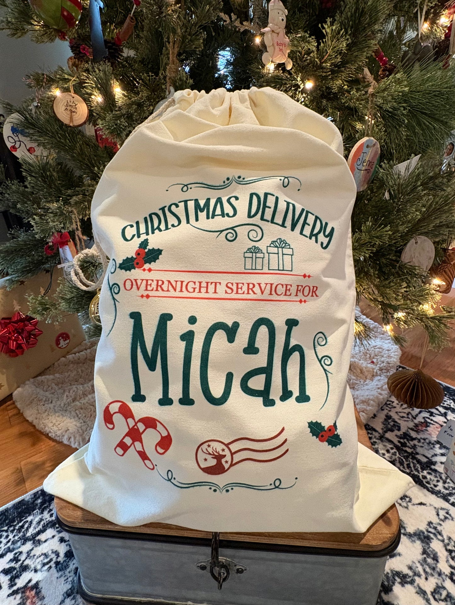 Gift Bag with Custom Name (No Santa)