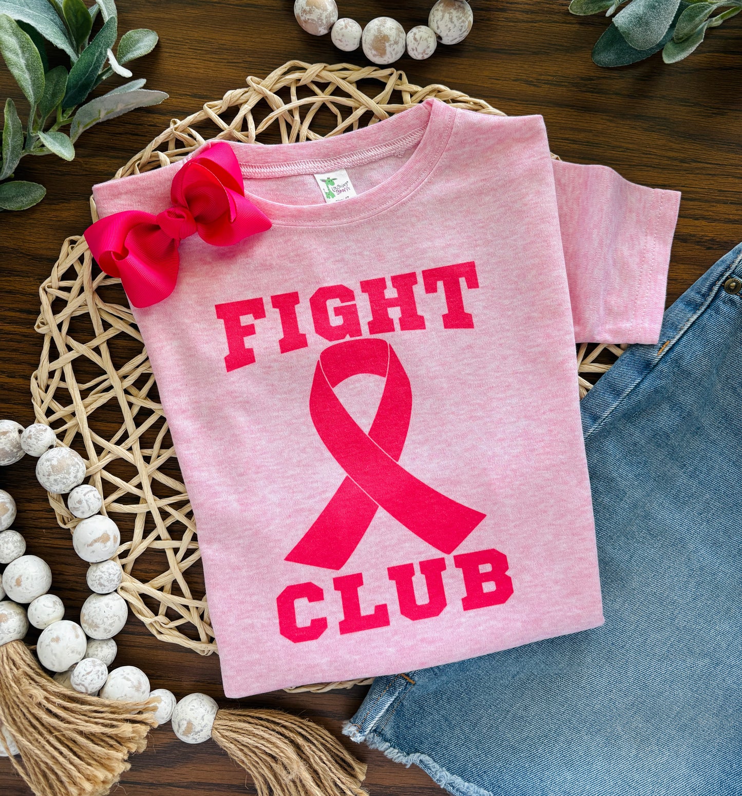 Fight Club Breast Cancer Ribbon on Pink