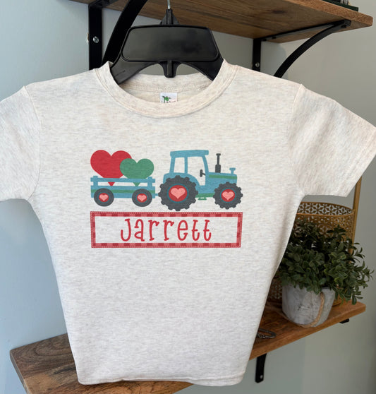 Valentine Tractor with Name