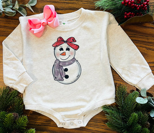 Girl Snowman with Bow