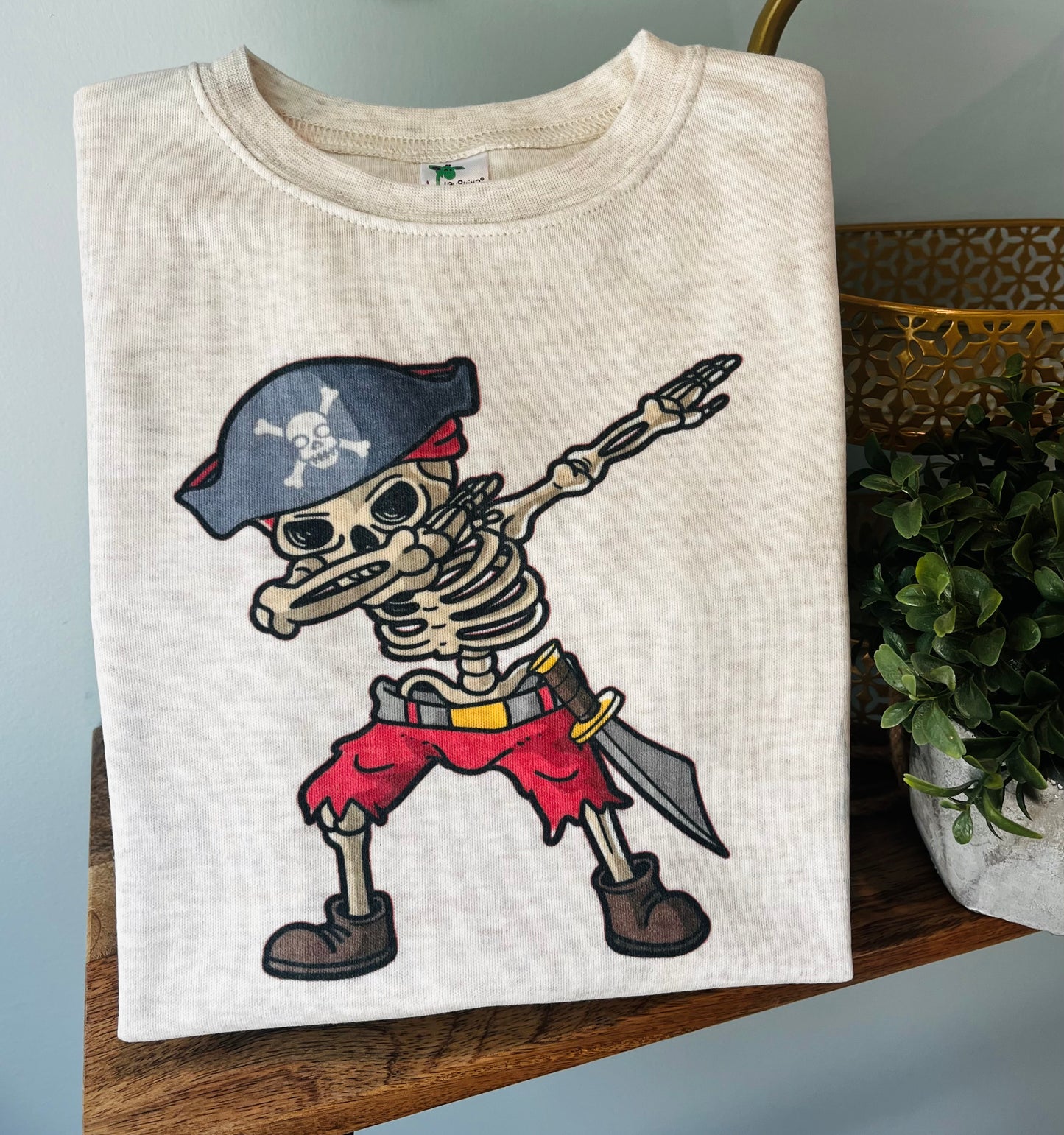 Dabbing Pirate Skeleton on Oatmeal