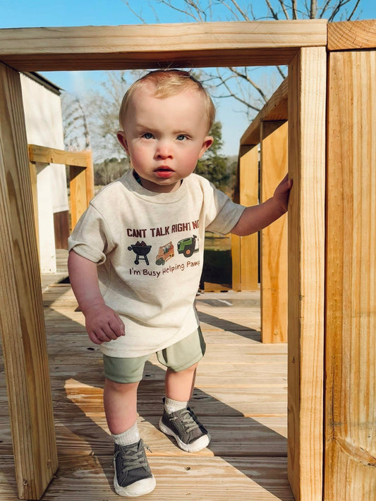 Busy Helping Daddy, Pawpaw, Pops (Custom!) - Boy