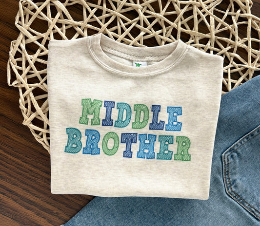 Scribble Middle Brother - Blues and Greens