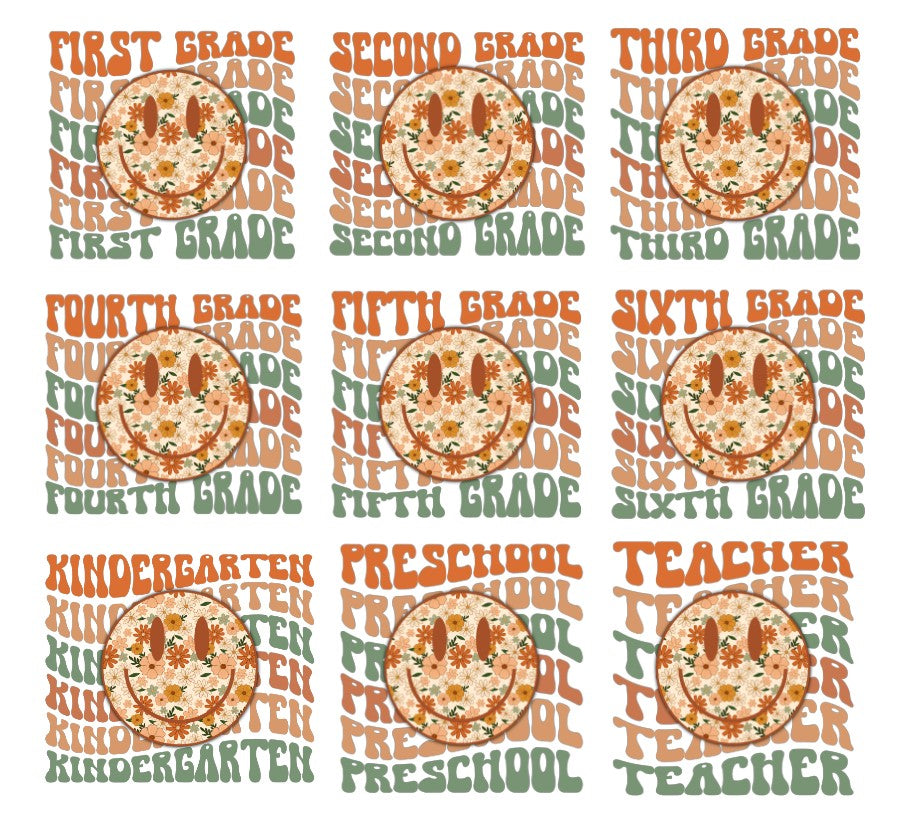 Groovy Smile Custom Grade on Oatmeal: Preschool, Kindergarten, 1st, 2nd, 3rd, 4th, 5th, 6th