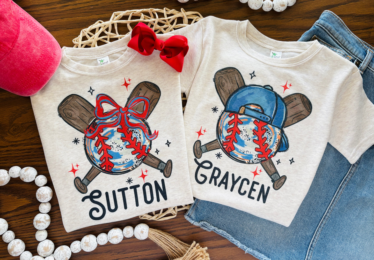Boys Baseball with Hat with or without Name