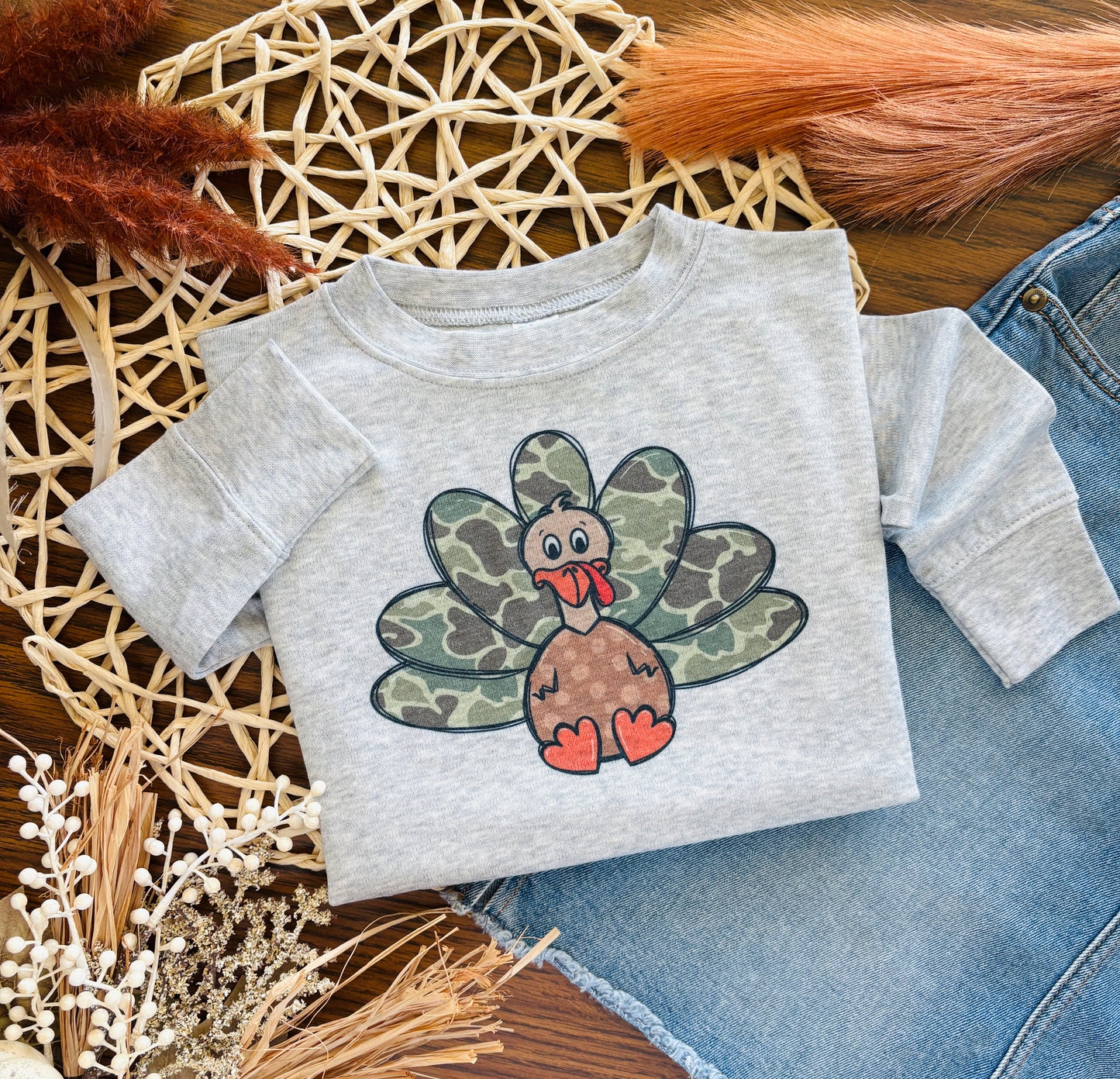 Camo Turkey with or without Personalization on Grey