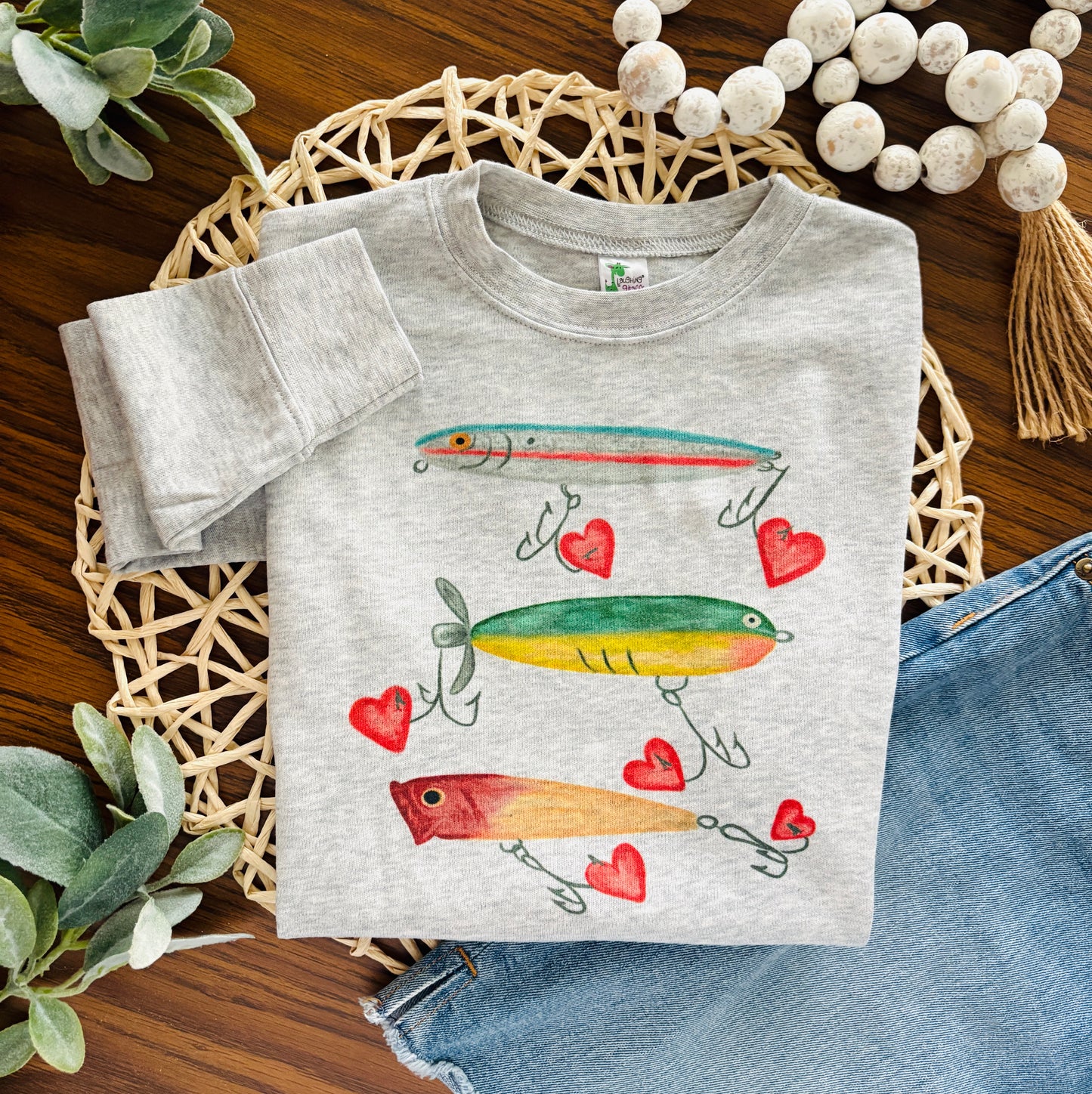 Valentine Fishing Lures with or without name on Grey