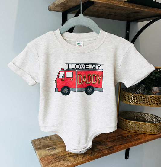 Firetruck - I love my Daddy on Oatmeal