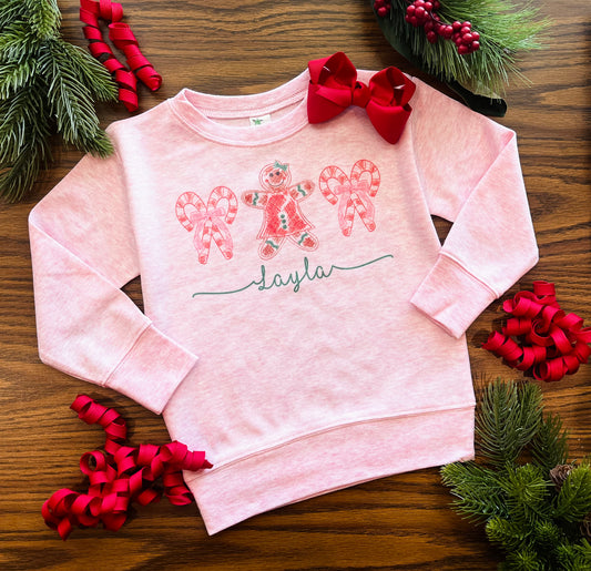Girl Scribble Gingerbread on Pink with or without Personalization