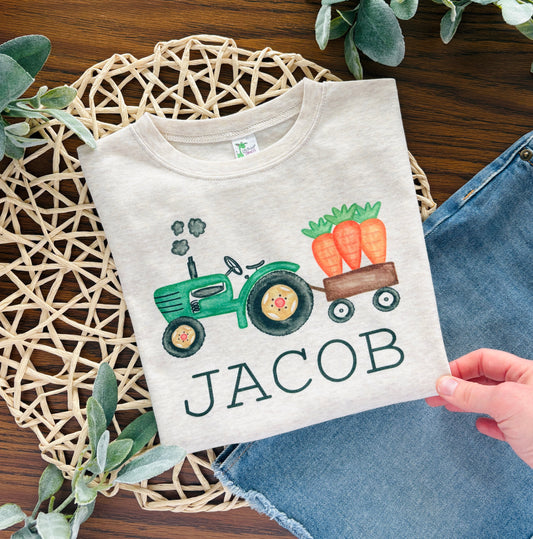 Easter Tractor with Carrots With or without Personalization