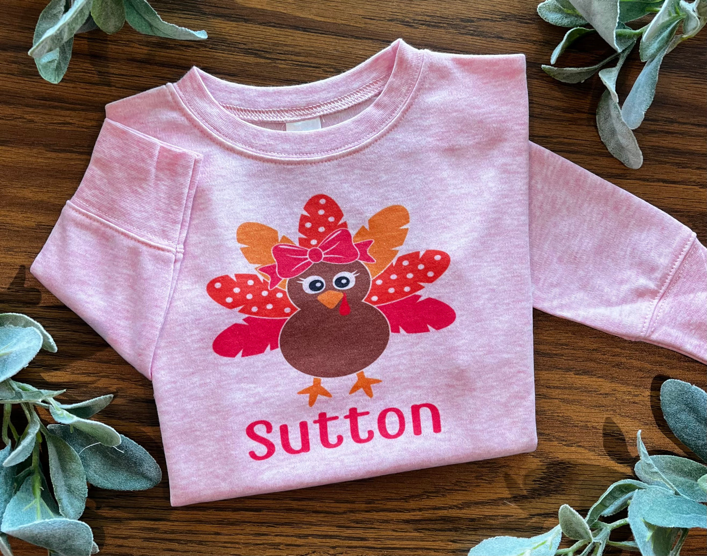 Girl Turkey with Name on Pink