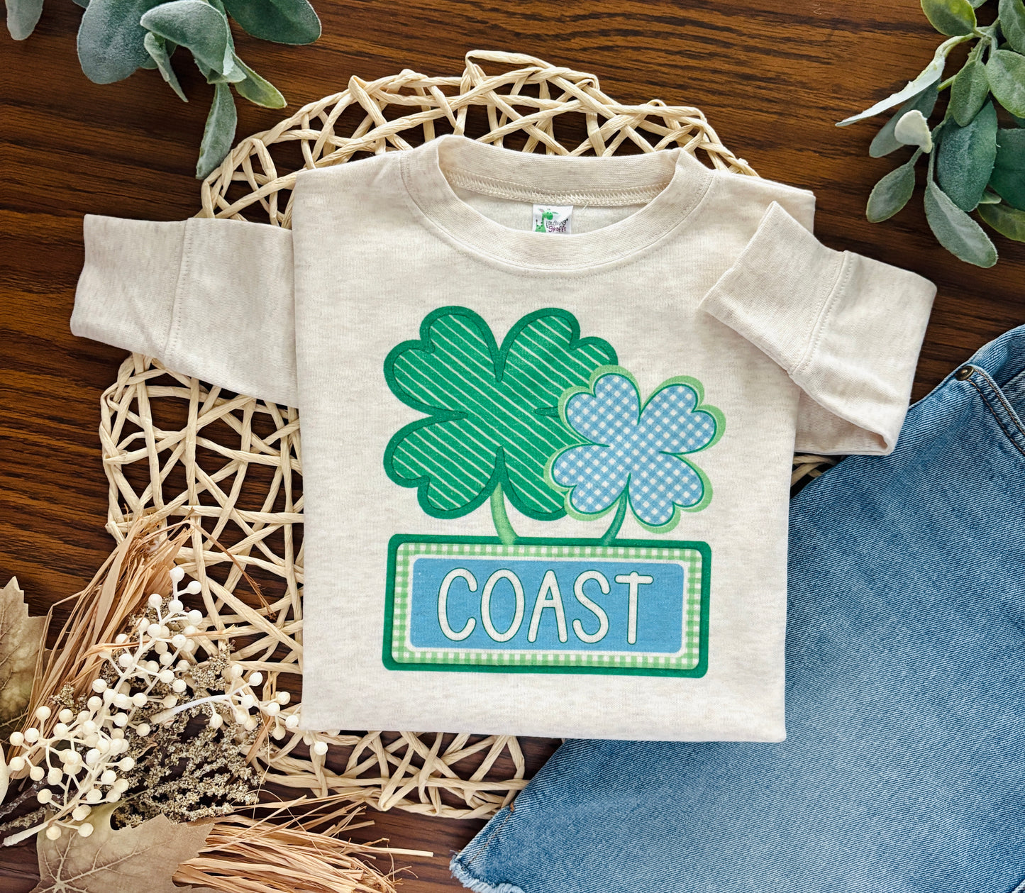 St Patrick’s Day Boy Shamrock with Custom Name