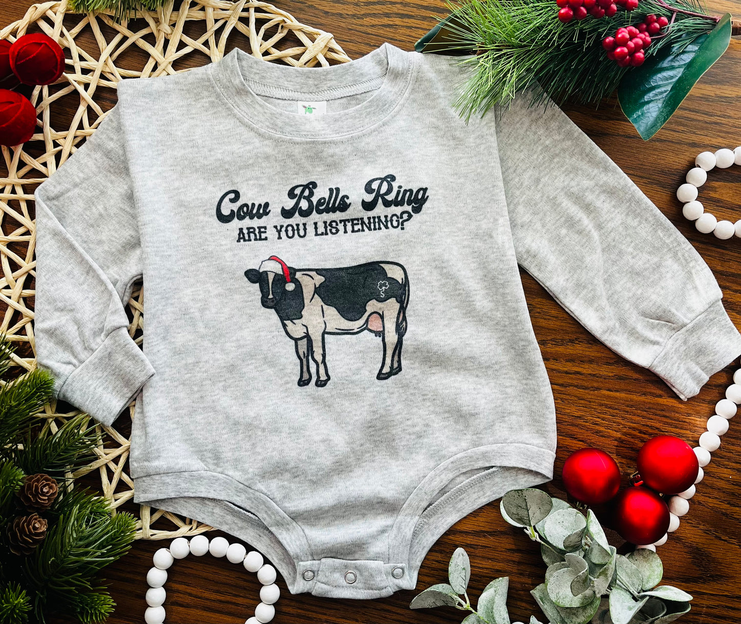 Cowbells Ring - Holstein on Grey