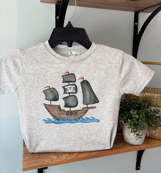 Pirate Ship with or without Name on Grey
