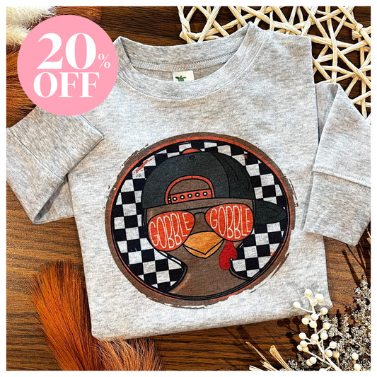 Boy Gobble Gobble on Grey ‼️ Sale ‼️ 20% off at Checkout ‼️