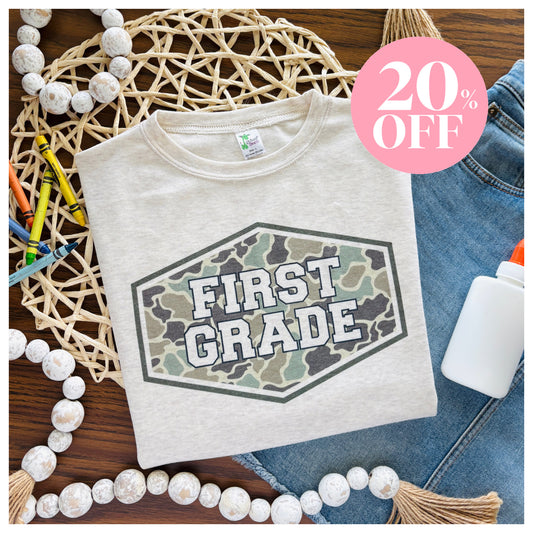 Camo Plaque Grade, Pre-K, Kindergarten, First, Second, Third, Fourth  ‼️ Sale ‼️ 20% off at Checkout ‼️