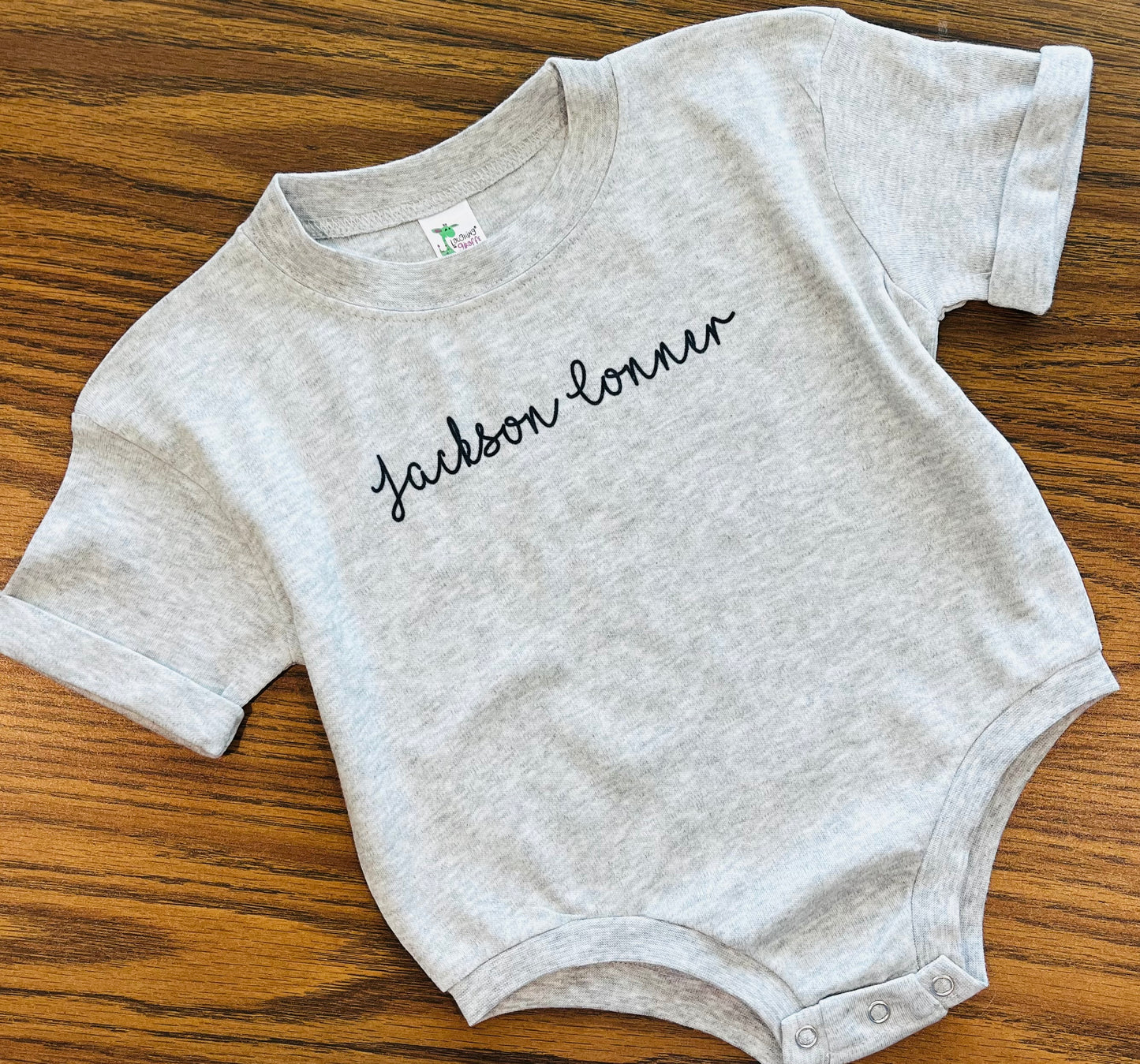 Cursive Custom Name on Grey