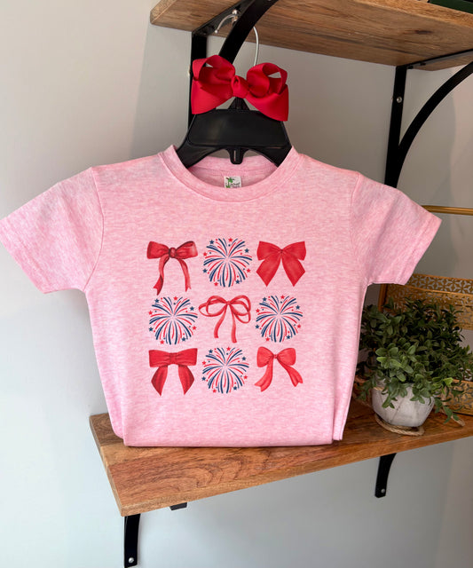 Fireworks and Bows on Pink