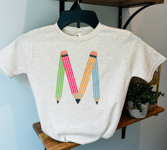 Single Letter Pencil Initial - Girlie Colors