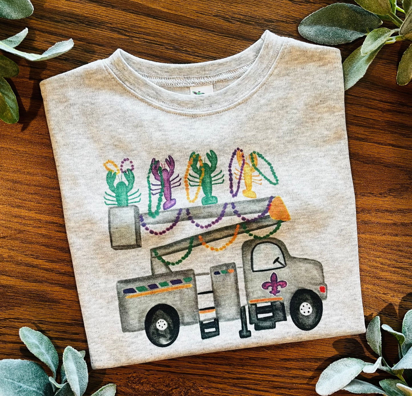 Mardi Gras Bucket Truck on Grey