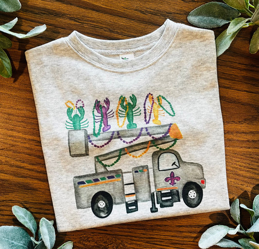 Mardi Gras Bucket Truck on Grey