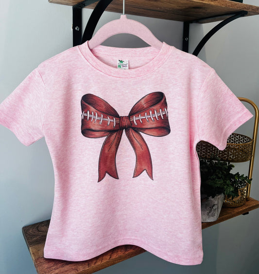 Football Bow on Pink