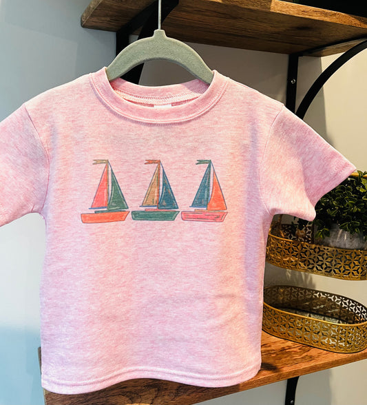 Sailboat Trio on Pink