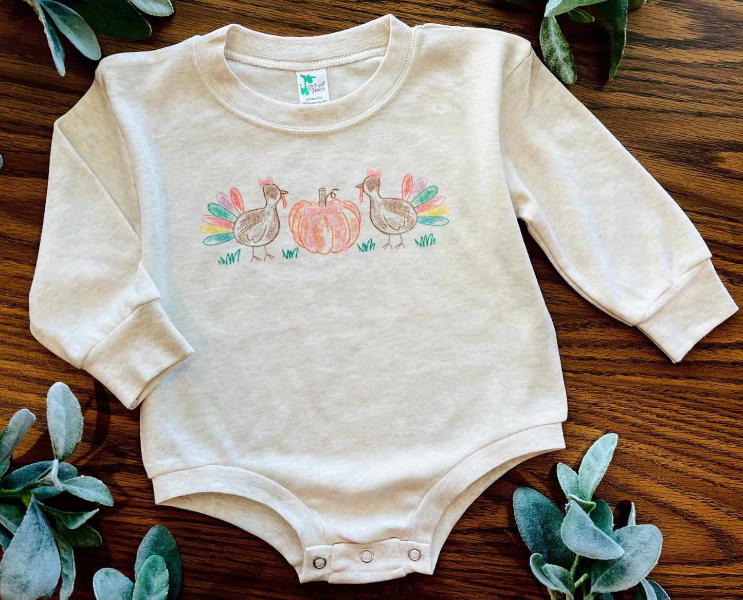 Girl Turkey Trio with or without Custom Name