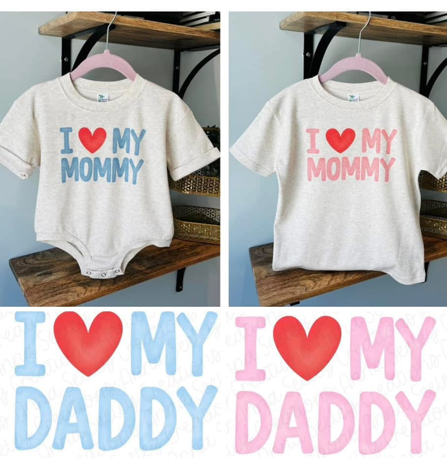 I Heart My Daddy - Pink Words